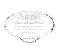 Maverton Présentoir à gâteau avec Gravure pour Couples - Plat sur Pied pour pâtisseries - Plateau personnalisé pour Parents - Souvenir de Mariage - pour Noces - pour Amis - vive Les mariés
