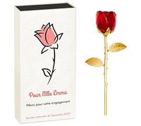 Maverton Rose éternelle en cristal + Boîte à personnaliser - Rose en verre immortel - avec impression - Souvenir pour institutrice - remerciement pour prof - pour directrice - éducation