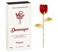 Maverton Rose éternelle en cristal - Fleur de Rose avec Boîte personnalisable - Souvenir pour femme - pour anniversaire - motif d’amour - pour elle/maman/mamie/amie - amour