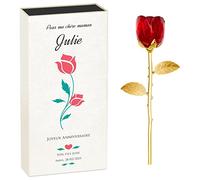 Maverton Rose éternelle en cristal - Fleur de Rose avec Boîte personnalisable - Souvenir pour femme - pour anniversaire - motif d’amour - pour elle/maman/mamie/amie - chère maman