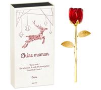 Maverton Rose éternelle en cristal - Fleur de Rose avec Boîte personnalisable - Souvenir pour femme - pour anniversaire - motif d’amour - pour elle/maman/mamie/amie - maman