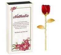 Maverton Rose éternelle en cristal - Fleur de Rose avec Boîte personnalisable - Souvenir pour femme - pour anniversaire - motif d’amour - pour elle/maman/mamie/amie - fiancée