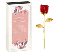 Maverton Rose éternelle en cristal - Fleur de Rose avec Boîte personnalisable - Souvenir pour femme - pour anniversaire - motif d’amour - pour elle/maman/mamie/amie - floral