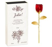 Maverton Rose éternelle en cristal - Fleur de Rose avec Boîte personnalisable - Souvenir pour femme - pour anniversaire - motif d’amour - pour elle/maman/mamie/amie - fleurs