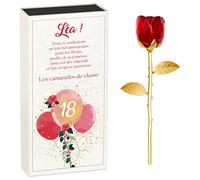 Maverton Rose éternelle en Cristal - Fleur de Rose avec Boîte Personnalisable - Souvenir pour Femme - pour Anniversaire - Motif d’Amour - pour Elle/Maman/Mamie/Amie - 18 Ans