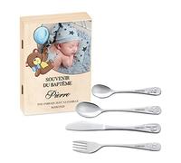 Maverton Set de couverts avec photo personnalisé pour garçon - Coutellerie dans coffret imprimé - Couvert enfant Thème Animal - Cadeau bapteme garcon - Cadeaux bébé - couvert bebe gravés - Photo 7