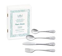 Maverton Set de couverts personnalisé pour garçon - Coutellerie dans coffret imprimé - Couverts Thème Animal - Cadeau d'anniversaire - Cadeaux bébé - Couverts gravés - VERTE