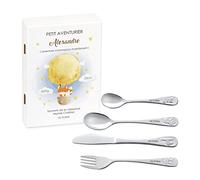 Maverton Set de couverts personnalisé pour garçon - Coutellerie dans coffret imprimé - Couverts Thème Animal - Cadeau d'anniversaire - Cadeaux bébé - Couverts gravés - VOYAGE
