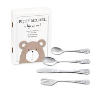 Maverton Set de couverts personnalisé pour garçon - Coutellerie dans coffret imprimé - Couverts Thème Animal - Cadeau d'anniversaire - Cadeaux bébé - Couverts gravés - JOUET
