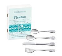Maverton Set de couverts personnalisé pour garçon - Coutellerie dans coffret imprimé - Couverts Thème Animal - Cadeau d'anniversaire - Cadeaux bébé - Couverts gravés (CUILLÈRE)