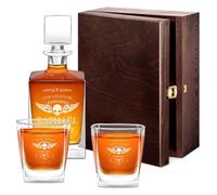 Maverton Set Whisky personnalisable - Carafe en verre et 2/4 / 6 Verres a Whisky Cadeau Homme - Ensemble Whiskey Élégant - Design Unique - pour Connaisseur - Cadeau Anniversaire Homme - Légende