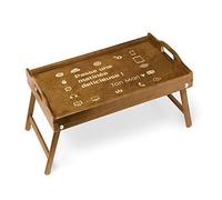 Maverton Table Pliante de lit - en Bois de pin - Table Pliante à Manger avec Gravure - Cadeau d’Anniversaire pour Femme - Plateau Petit déjeuner pour Elle - Délicieuse
