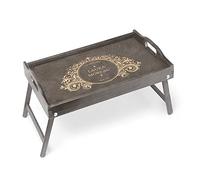 Maverton Table Pliante de lit - Table en Bois de pin - Table Pliante à Manger avec Gravure - Cadeau d’Anniversaire pour Femme - Plateau Petit déjeuner pour Elle - Excellent