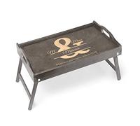 Maverton Table Pliante personnalisée de lit - Tablette au Petit déjeuner pour Parents - Table gravée en Bois de pin - Cadeau pour l’Anniversaire de Mariage pour Couples - Matinées