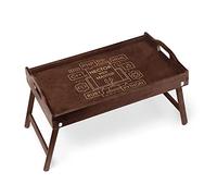 Maverton Table Pliante personnalisée de lit - Tablette au Petit déjeuner - Table en Bois de pin pour Lui - Cadeau d’Anniversaire pour Homme - Support d’Ordinateur - Master