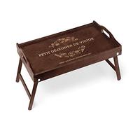 Maverton Table Pliante personnalisée de lit - Tablette au Petit déjeuner - Table en Bois de pin pour Lui - Cadeau d’Anniversaire pour Homme - Support d’Ordinateur - Journée