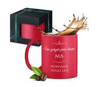 Maverton Tasse en céramique à personnaliser pour homme - 33 cl Mug original à café/thé avec votre texte gravé pour lui - pour prof - collègue - cadeau d’anniversaire - rouge mat - MA