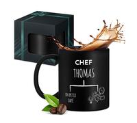 Maverton Tasse en céramique à personnaliser pour homme - 33 cl Mug original à café/thé avec votre texte gravé pour lui - pour prof - collègue - cadeau d’anniversaire - noir mat - patron
