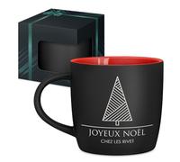 Maverton - Tasse en céramique personnalisée pour couples - 0,4l Mug original avec Coffret Cadeau pour parents - souvenir anniversaire de mariage - crémaillère - Noël - intérieur rouge - magie de noel