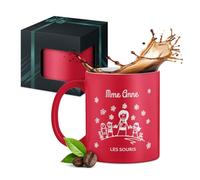 Maverton Tasse en céramique personnalisée pour femme - 330 ml Mug décoratif pour maman - pour anniversaire - Noël - Saint-Valentin - Tasse à café avec Coffret Cadeau - rouge mat - maîtresse