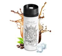 Maverton Thermo Mug Blanc pour femme - Thermos Café-Thé - Mug isotherme de 42 ermeture à Pression - En acier inoxydable - Cadeau d’anniversaire pour elle - Reine