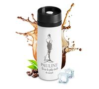 Maverton Thermo Mug Blanc pour femme - Thermos Café-Thé - Mug isotherme de 42 cl - Fermeture à Pression - En acier inoxydable - Cadeau d’anniversaire pour elle - Dame