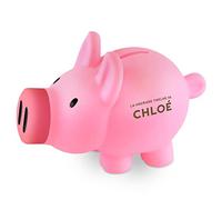 Maverton Tirelire Cochon Originale avec Gravure pour Fille - Tirelire Rose personnalisée - en Forme de Cochon - pour Anniversaire - pour Elle - Souvenir pour Enfant - déco - Premiere Tirelire