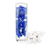 Maverton Vase en Verre gravé pour couple - Vase fleur en verre transparent pour parents - Vase cylindre pampa personnalisé - décoration maison et table de mariage - noces - couple marié