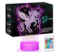 Maverton - Veilleuse LED Personnalisée Avec Impression - Cadeau Personnalisé - Cadeau Fille - Anniversaire - Lampe de chevet 22x15cm avec socle lumineux - Socle 16 Couleurs - Télécommande