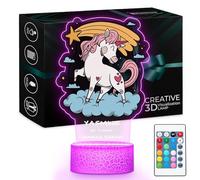 Maverton - Veilleuse LED Personnalisée Avec Impression - Cadeau Personnalisé - Cadeau Fille - Anniversaire - Lampe de chevet 22x15cm avec socle lumineux - Socle 16 Couleurs - Télécommande