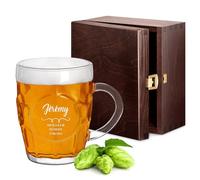 Maverton Verre à Bière Gravé pour hommes - 500ml Chope à Bière avec Poignée - pour Amateur de Bière - avec personnalisation pour lui - pour papa/papy - anniversaire - Témoin -