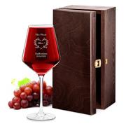 Maverton Verre à Vin en Cristal - 490 ml - Verre Personnalisé - Vin Rouge et Blanc - Cadeau d’anniversaire pour chaque Couple - Classique pour parents - Cadeau Noel - Parents
