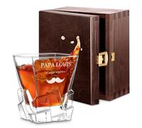 Maverton Verre à whisky pour homme - Avec motif décoratif - Verrerie gravée - Verres élégant pour lui - Verre à whisky au design unique avec personnalisation - Sagesse