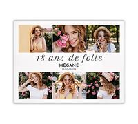 Maverton Votre Photo sur Toile - Impression sur toile personnalisée - Image sur Toile pour elle - 2 formats de cadre - décoration pour femme - souvenir pour anniversaire - Rose - 30 x 40 cm