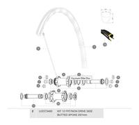 Mavic Spokes Ksyrium Elite Disc/disc Ust 2017 Front/rear Left 12 Units Noir 297 mm