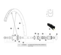 Mavic Ksyrium Pro Carbon Sl Ust 20 Rear Rim Noir 700 - 28´´ 24H Black