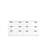 Mavis Commode Aoko double 6 tiroirs Laqué blanc