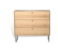 Mavis Commode Deus 3 tiroirs Chêne laqué mat pigment blanc