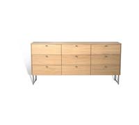 Mavis Commode Deus 9 tiroirs Chêne laqué mat pigment blanc