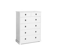 Mavis Commode Smögen Blanc. 6 tiroirs larges. chrome