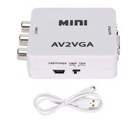 Mavis Laven Mini PC Adaptateur VGA à AV RCA, HDMI 480P Adaptateur Composite AV à VGA Téléviseur décodeur Audio TV Convertisseur vidéo sur PC (Blanc)