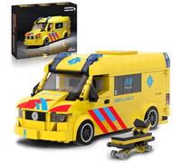 Mavo brix Set d’Ambulance pour Adultes & Ados 14+, 618 PCS Modèle Avancé de Véhicule Européen d’Urgence, Toit Amovible & Portes Fonctionnelles, Camion de Secours de Collection, Compatible avec Lego