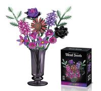 Mavo brix Set de Construction de Fleurs, Bouquet de Fleurs Sauvages, Arrangement de Fleurs Artificielles pour Adultes, Décoration pour Table à Manger, Salon, Maison et Bureau, 614 Pièces