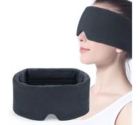 Mavogel Nouveau masque de sommeil - Masque de nuit en modal pour femmes et hommes, Masque sommeil bloquant la lumière, 100% fait à la main, masque yeux à couverture intégrale, gris foncé