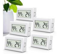 MAVORI® 5 pcs. Mini thermomètre hygromètre intérieur petit thermometre digital : Mesure précise de l'humidité intérieure et thermometre interieur pour la mesure de la température et de l'humidité