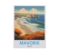 Mavorix Beach Vintage Travel Posters，Puzzle 1500 Pieces Paper Puzzle Adult Children's Educational Toy Family Decompression Game（57x87CM）-BX55