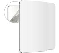 Mavoro Miroir de Rasage 17,5 x 22,5 cm pour Douche | Miroir de Douche adhésif 3M | Incassable | Moins de buée | Fin sans Cadre | Peel & Stick | Miroir de sécurité sans Verre pour Enfants (Lot de 2)
