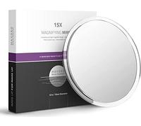 Mavoro Miroir Grossissant 15 cm avec 3 Ventouses Puissantes | Grossissement 15X | Miroir Maquillage & Cosmétique de Voyage Portable (15X)
