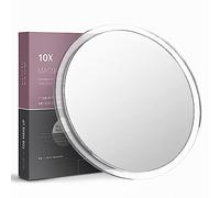 Mavoro Miroir Grossissant 22.5 cm avec 3 Ventouses Puissantes | Grossissement 10X | Miroir Maquillage & Cosmétique de Voyage Portable (10X)