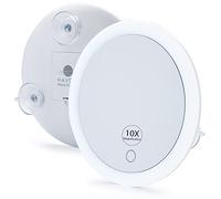 Mavoro Miroir Grossissant à LED - Bâton à Trois Ventouses éclairé avec Grossissement 10X | Gradable | pour Maquillage de Voyage, Cosmétique